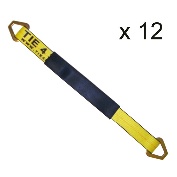 2" x 18" Axle Straps w/ Sleeve & D Rings, WLL: 3, 333 lbs., PK12